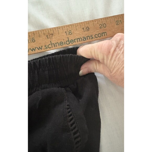 Briggs Linen Blend Wide Leg Pants Size M Black Beachy Lagenlook Boho Festival - Picture 10 of 16
